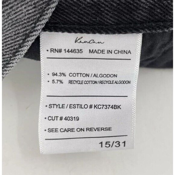 KanCan Dixon Ultra High Rise 90's Boyfriend Jeans Black/Gray Distressed Sz 15/31 - Picture 11 of 13